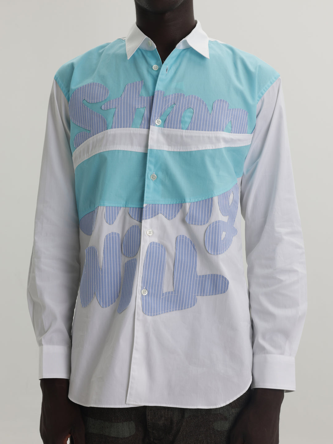 Comme Des Garcons Patchwork Blue-White
