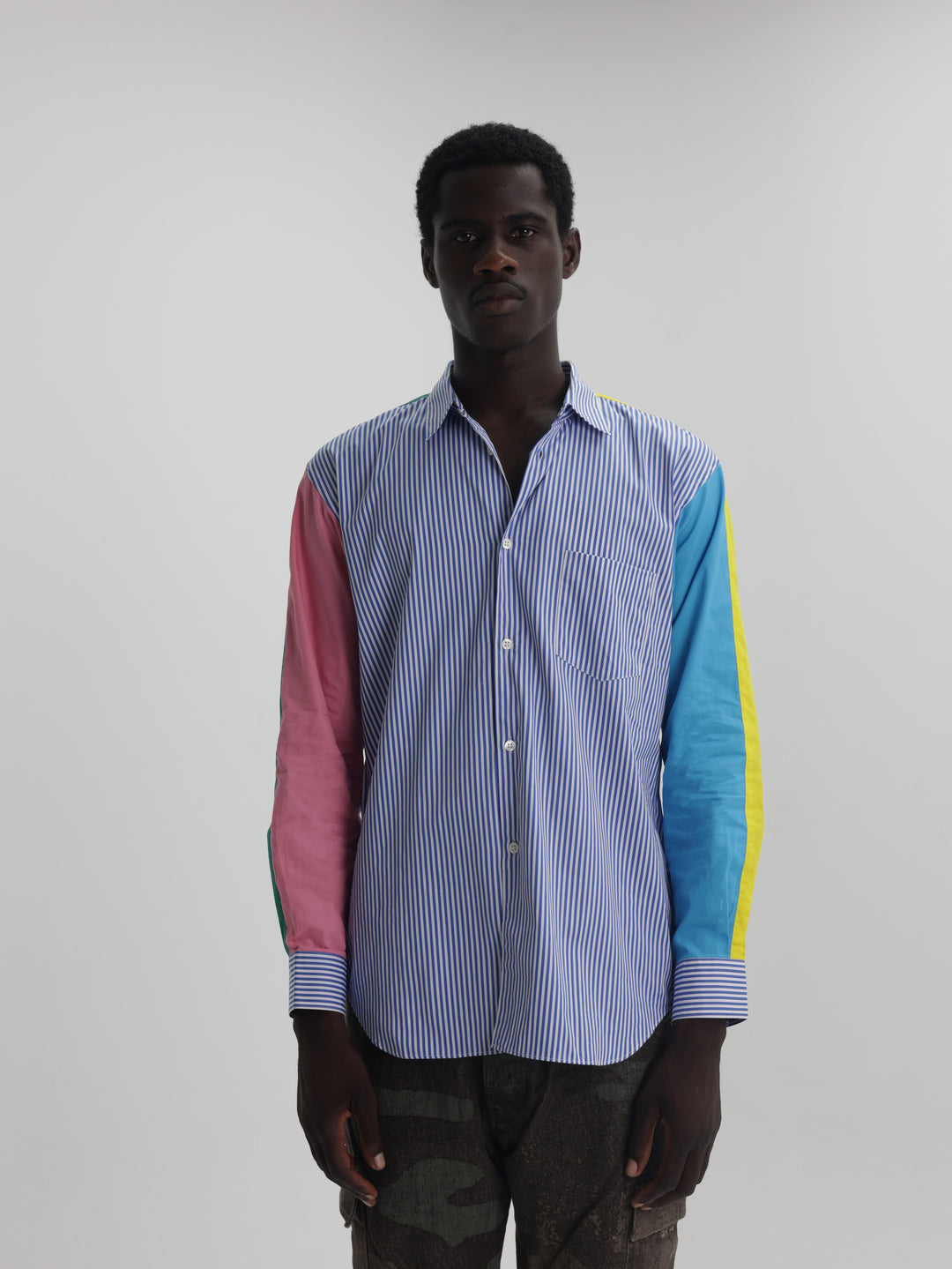 Comme Des Garcons Shirt Stripe Colour Block
