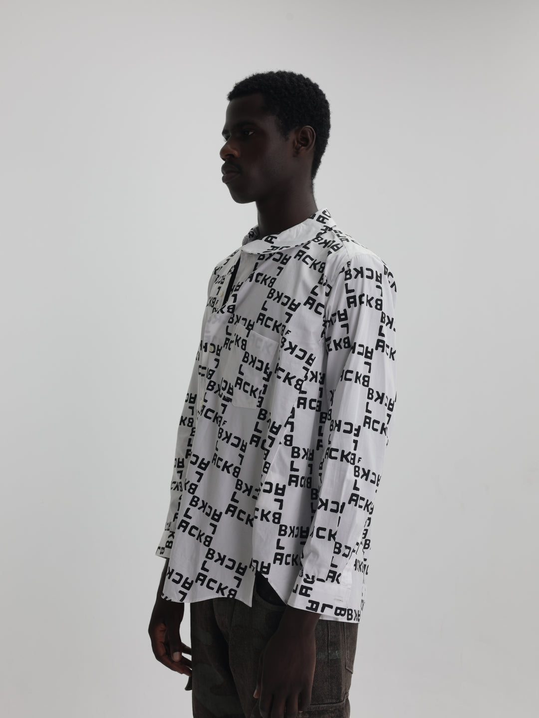 Comme Des Garcons Shirt Allover Print Black-White