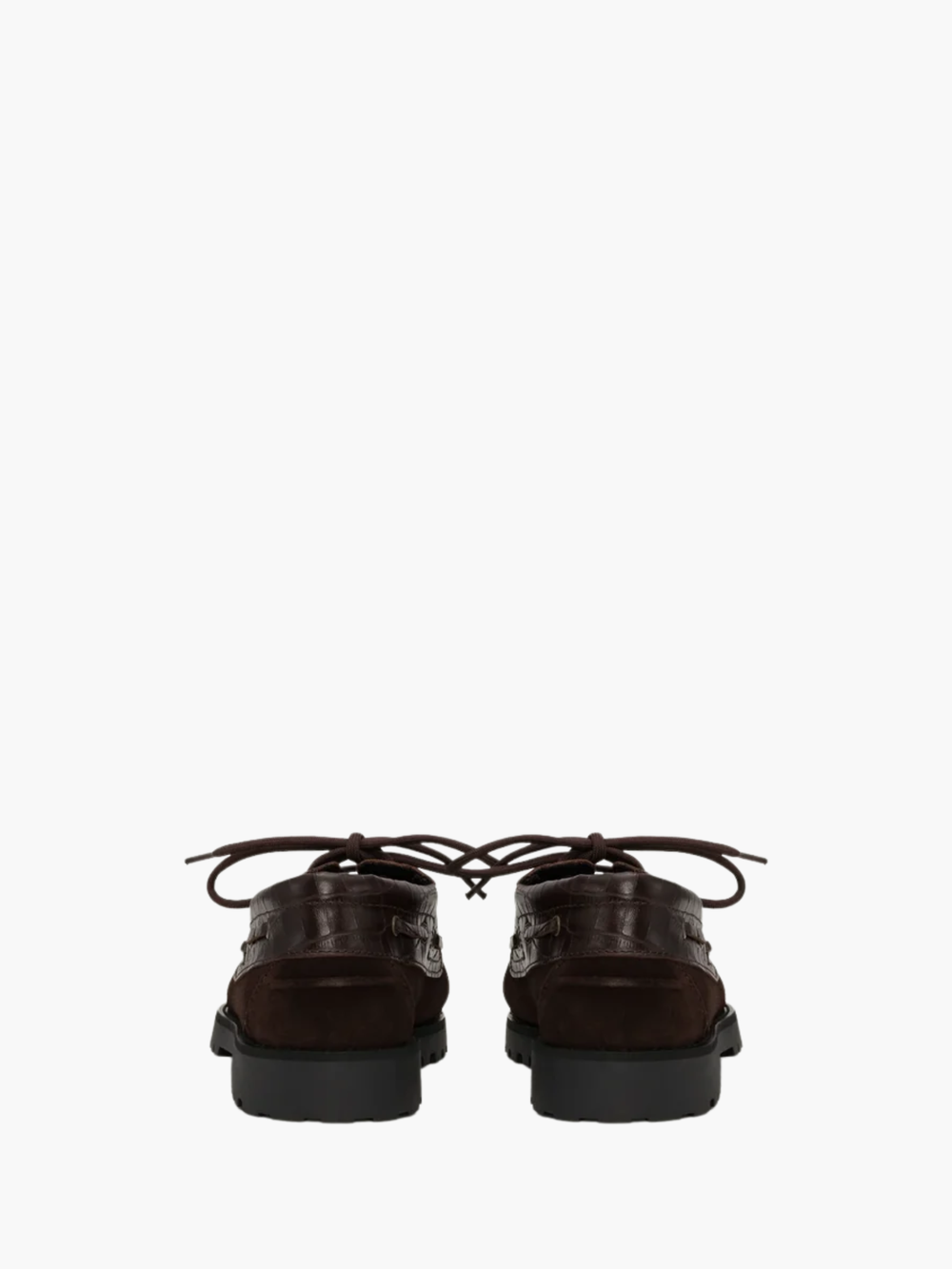 Les Deux Boatshoe Croco Mix Mole Brown
