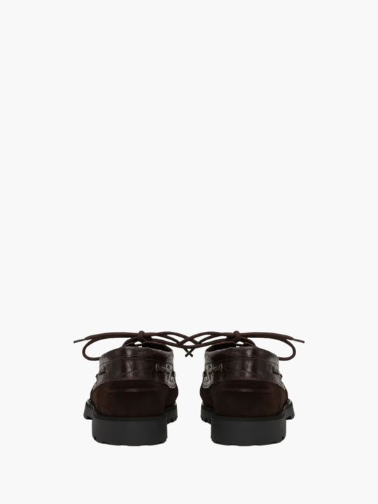 Les Deux Boatshoe Croco Mix Mole Brown