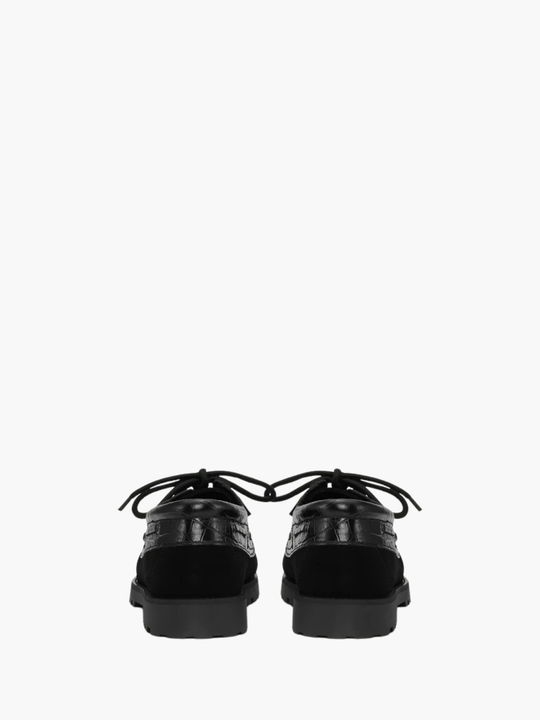 Les Deux Boatshoe Croco Mix Black