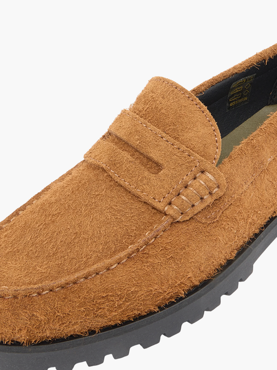 Les Deux Loafer Hairy Suede Bone Brown