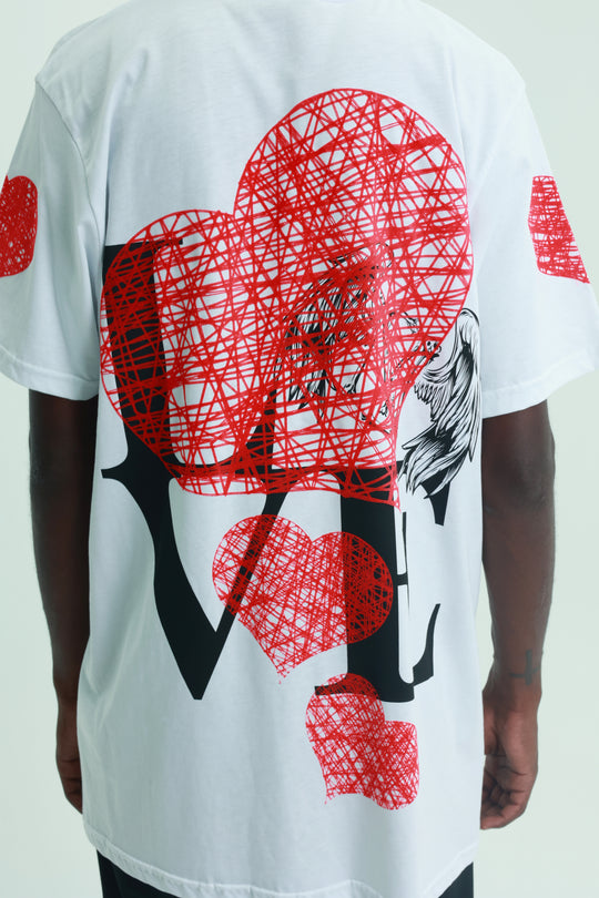Massimo Sabbadin Crew Allover Print Hearts White