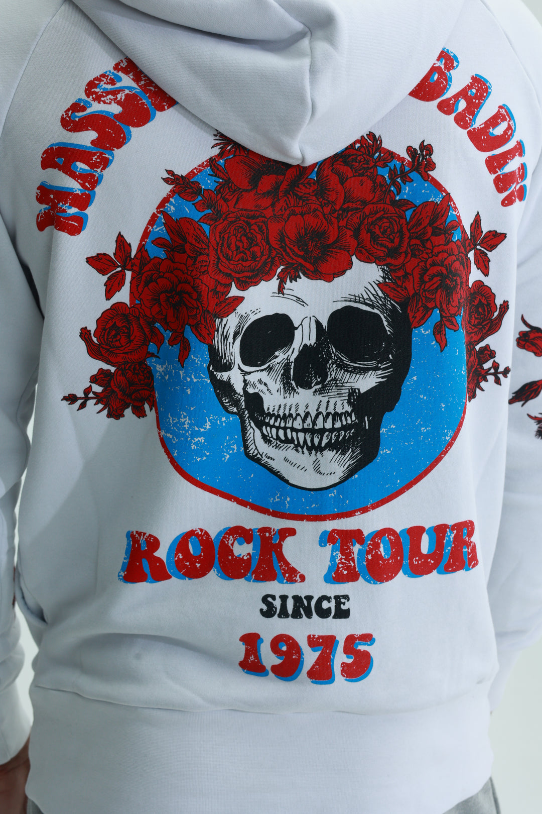 Massimo Sabbadin Sweater Hooded Roses White-Red