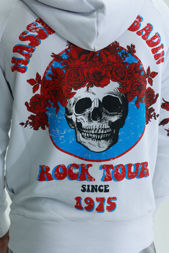 Massimo Sabbadin Sweater Hooded Roses White-Red